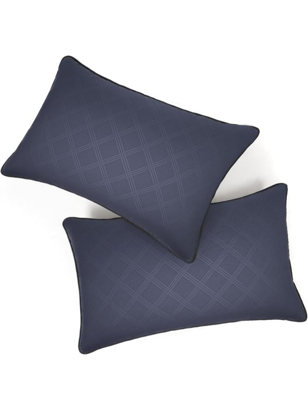 〽️Navy King Size Cooling Bed Pillows 2 Pack Down Alternative Soft Pillows Set